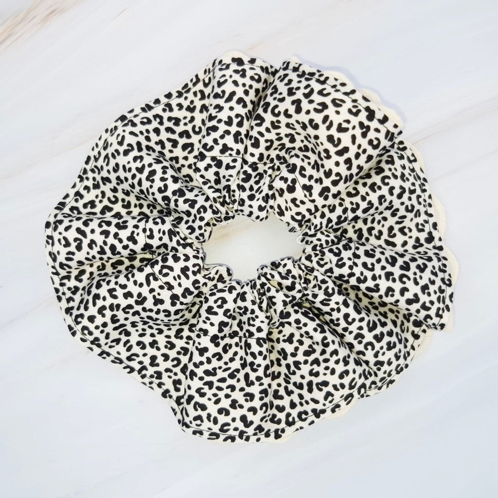 Crochet Embellished Cheetah Hair Scrunch-2